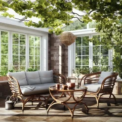 Fotel Farah rattan biały