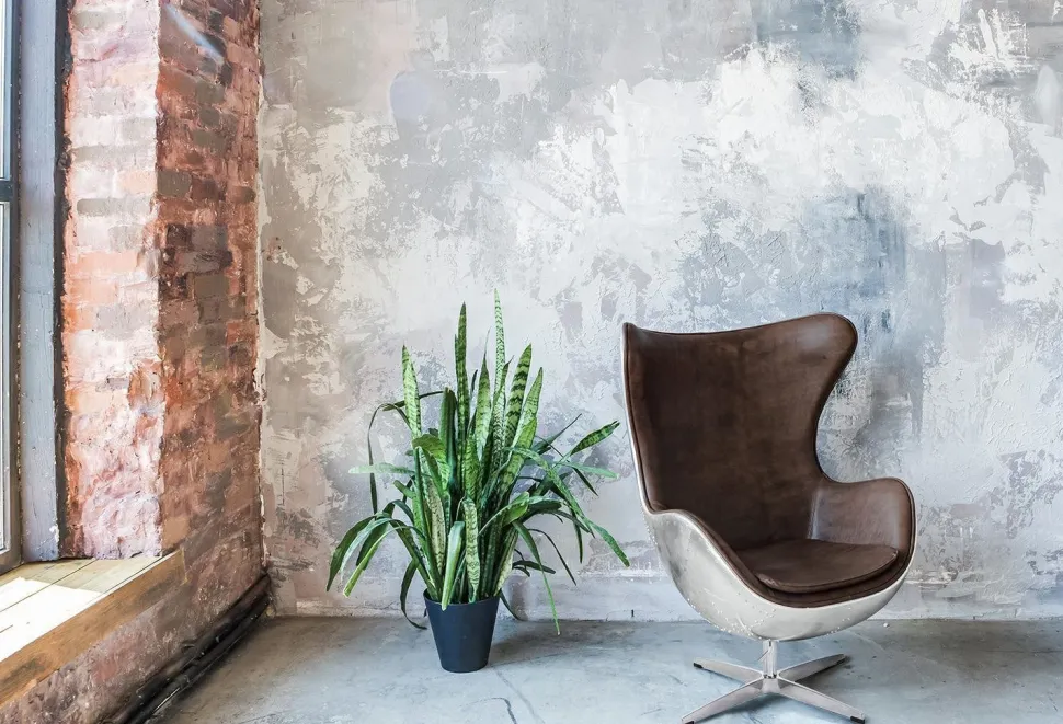 Fotel Jajo aluminium brąz PU