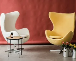 Fotel Jajo biała skóra 01 Premium