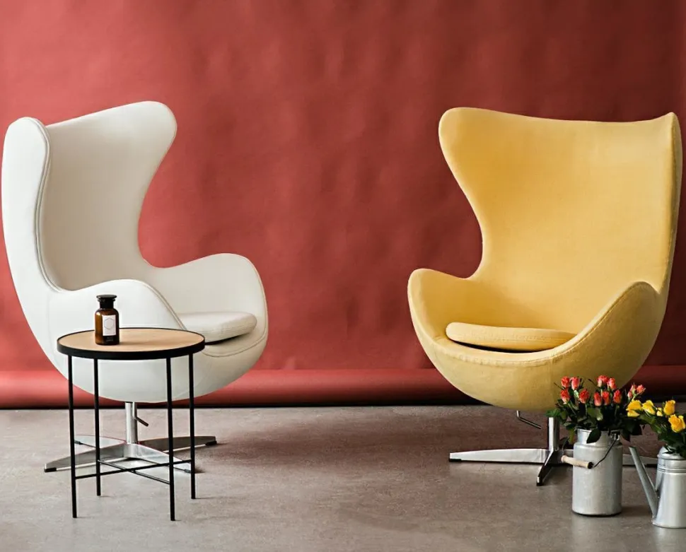 Fotel Jajo biała skóra 01 Premium