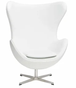 Fotel Jajo biała skóra 01 Premium