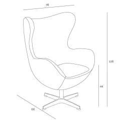 Fotel Jajo biała skóra 01 Premium