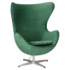 Fotel Jajo Velvet zielone/ srebrna        podstawa