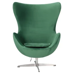 Fotel Jajo Velvet zielone/ srebrna        podstawa