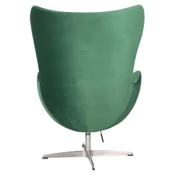 Fotel Jajo Velvet zielone/ srebrna        podstawa