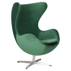 Fotel Jajo Velvet zielone/ srebrna        podstawa