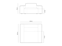 Fotel Jodie Dark Grey Structured Fabric