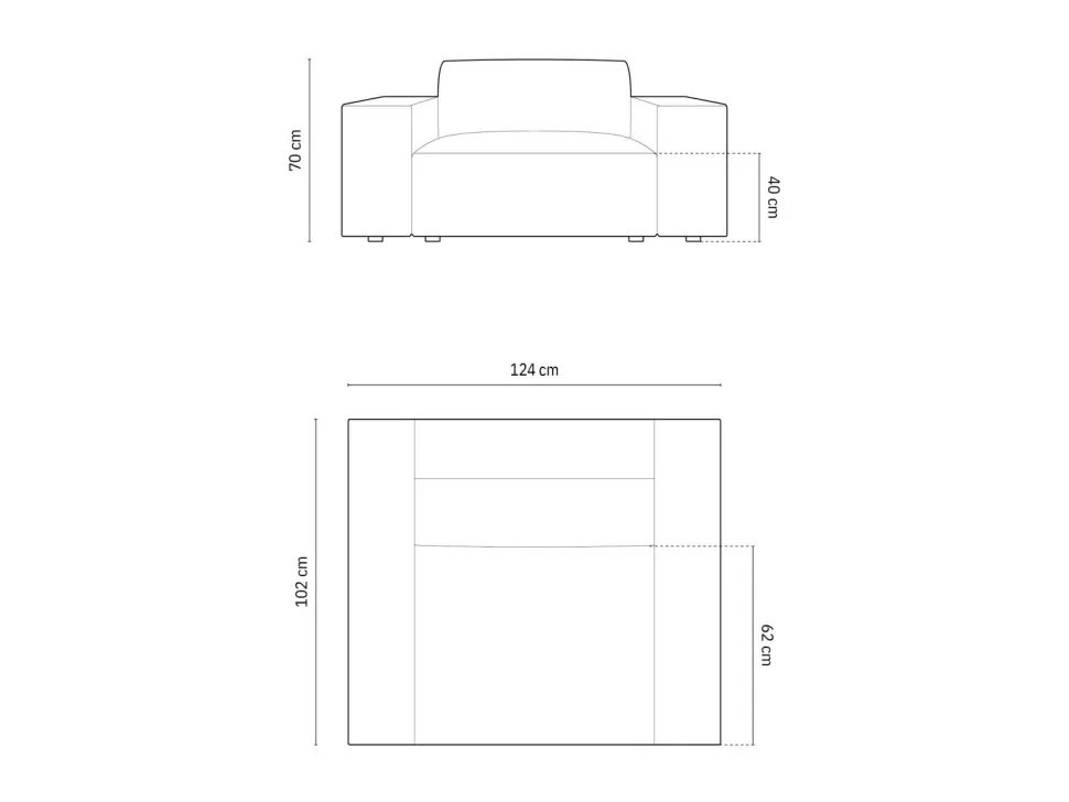 Fotel Jodie Dark Grey Structured Fabric