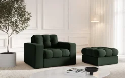 Fotel Justin Dark Green Structured  Fabric
