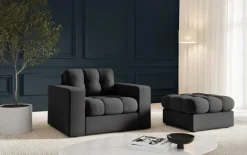 Fotel Justin Dark Grey Structured Fabric