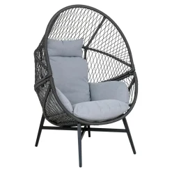 Fotel kokon ogrodowy Rosario czarny/szary