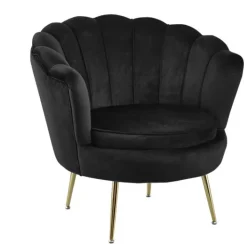 Fotel Korab VIC czarny/nogi złote