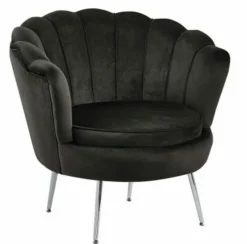 Fotel Korab VIC czarny/nogi srebrne