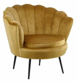 Fotel Korab VIC musztardowy/nogi czarne