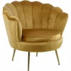Fotel Korab VIC musztardowy/nogi złote