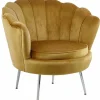 Fotel Korab VIC musztardowy/nogi srebrne