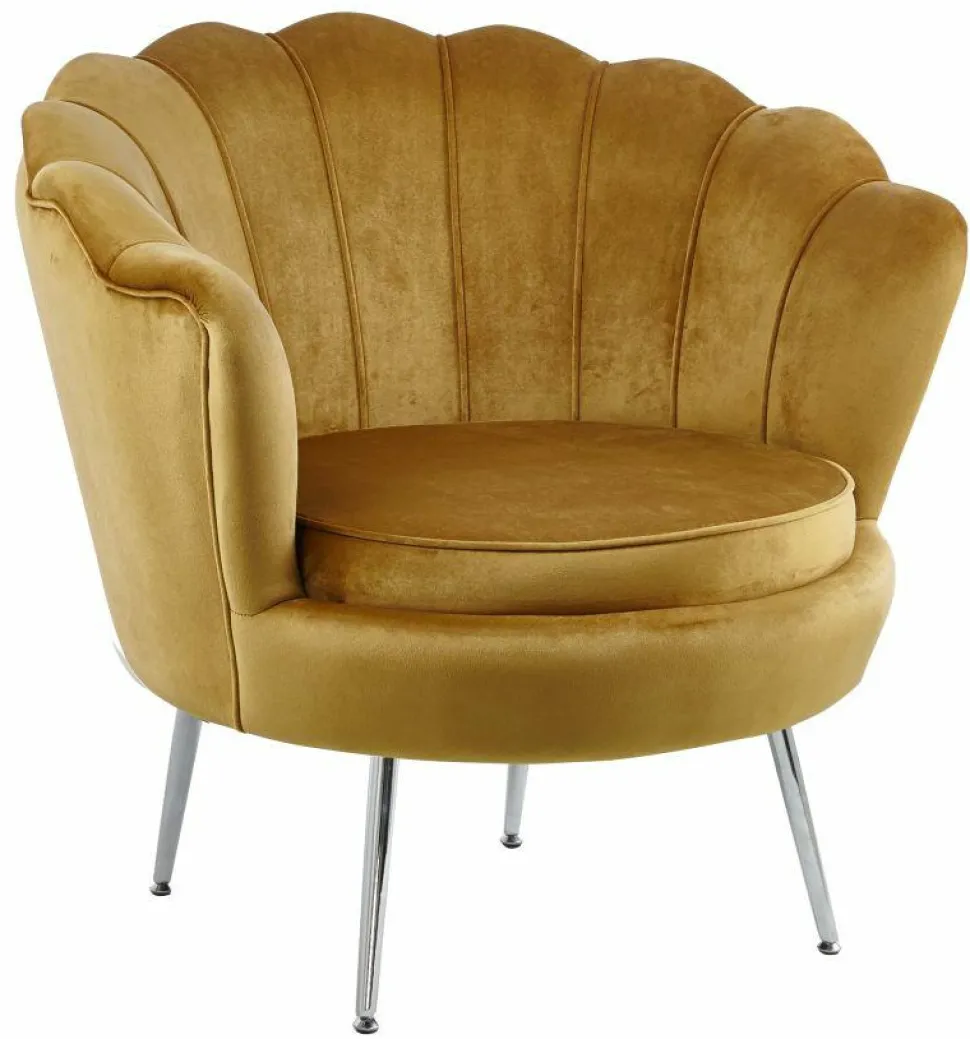 Fotel Korab VIC musztardowy/nogi srebrne