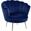 Fotel Korab VIC niebieski/nogi złote