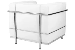 Fotel Kubik biała skóra TP