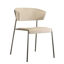 Fotel Lisa velvet beżowy/chrom