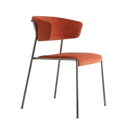 Fotel Lisa velvet pomarańczowy/chrom