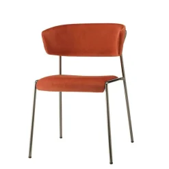 Fotel Lisa velvet pomarańczowy/chrom