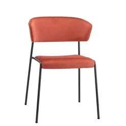 Fotel Lisa velvet pomarańczowy/antracyto