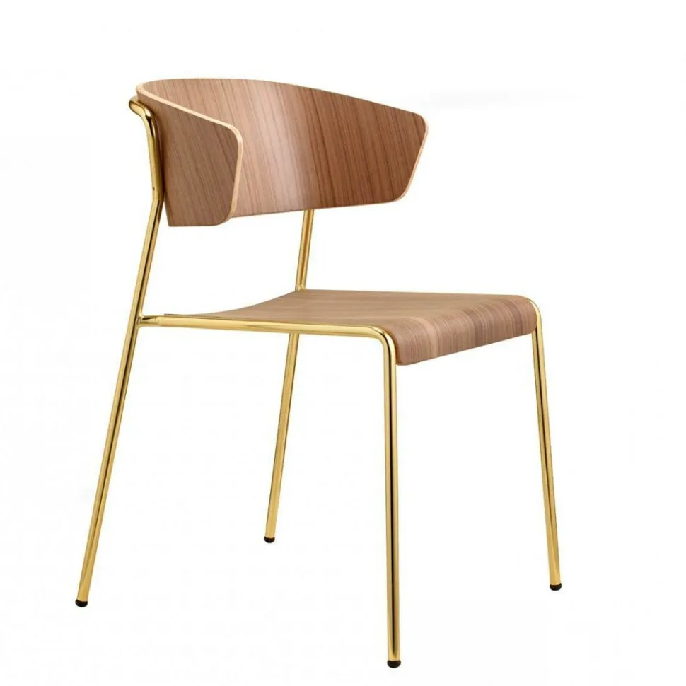 Fotel Lisa wood złoty/orzech