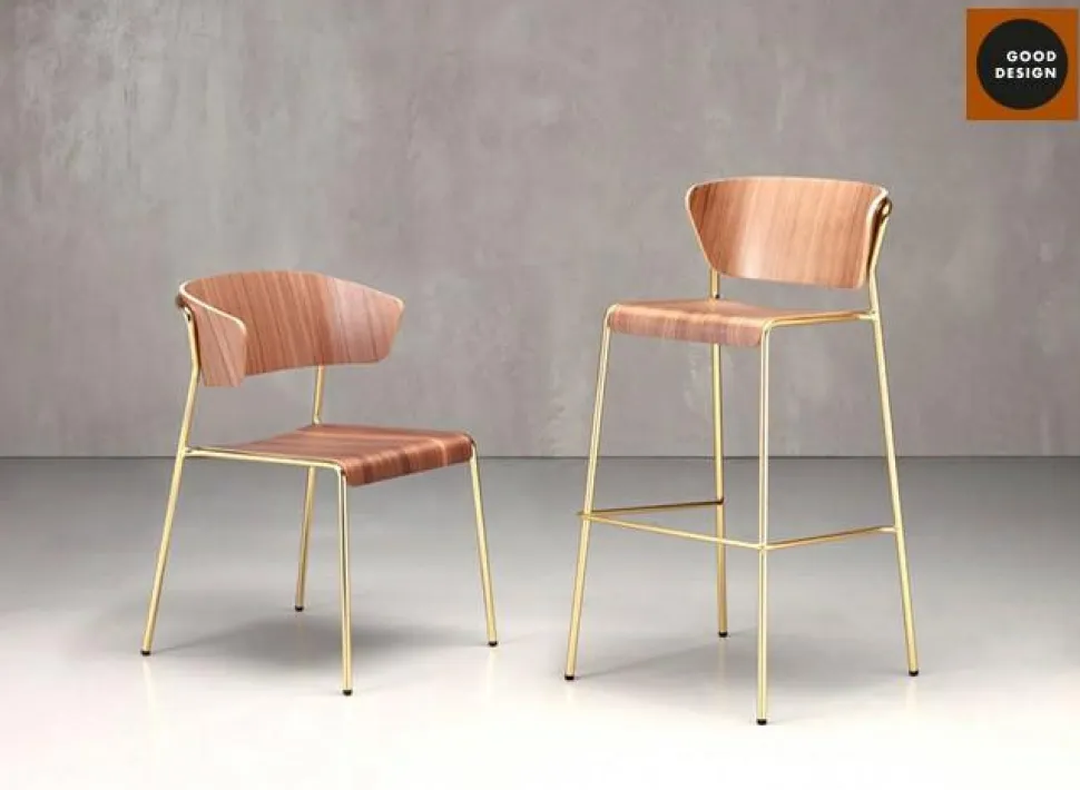 Fotel Lisa wood złoty/orzech