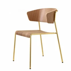 Fotel Lisa wood złoty/orzech