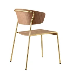 Fotel Lisa wood złoty/orzech