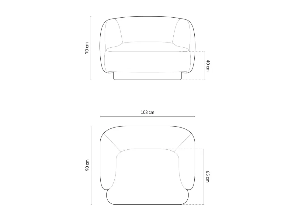 Fotel Miley Light Grey Chenille