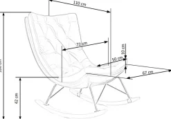 Fotel na biegunach Digro szary
