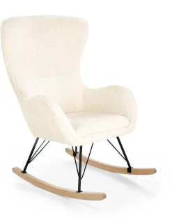 Fotel na biegunach Ebra kremowy