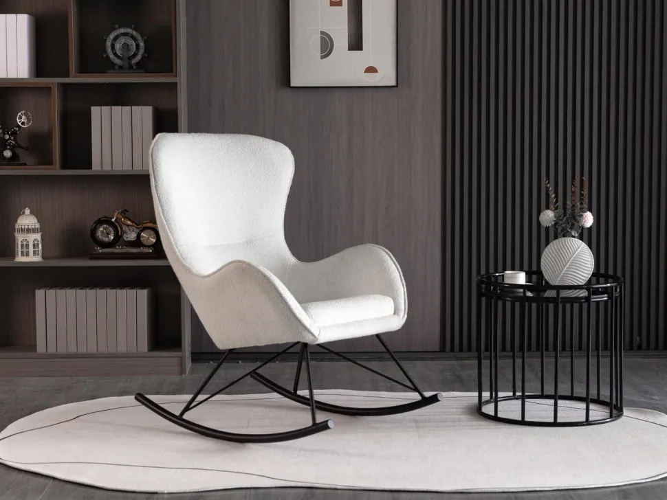 Fotel na biegunach Fabi biały