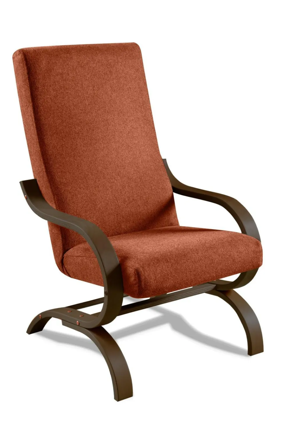 Fotel na płozach Corsica pomarańczowy/    orzech Matana 7