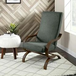 Fotel na płozach Corsica szary ciemny/ orzech Matana 5