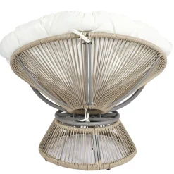 Fotel Nucan biały/naturalny obrotowy