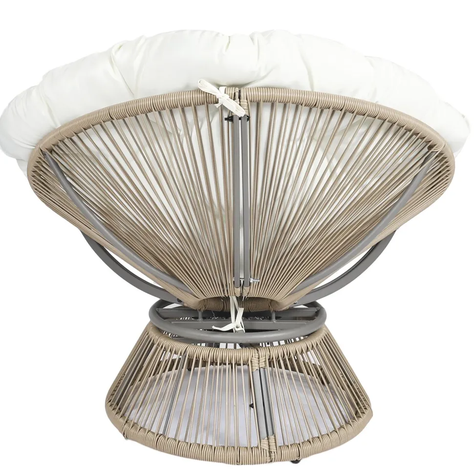 Fotel Nucan biały/naturalny obrotowy