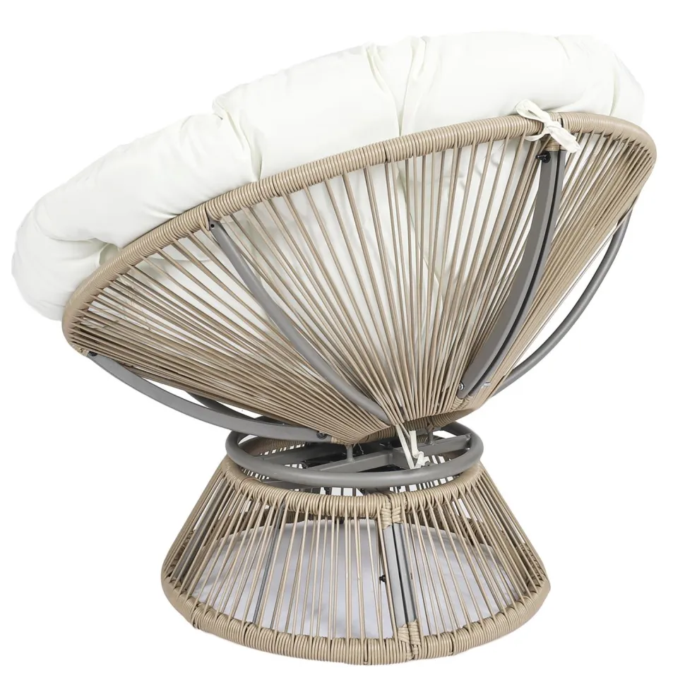 Fotel Nucan biały/naturalny obrotowy