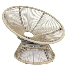 Fotel Nucan biały/naturalny obrotowy