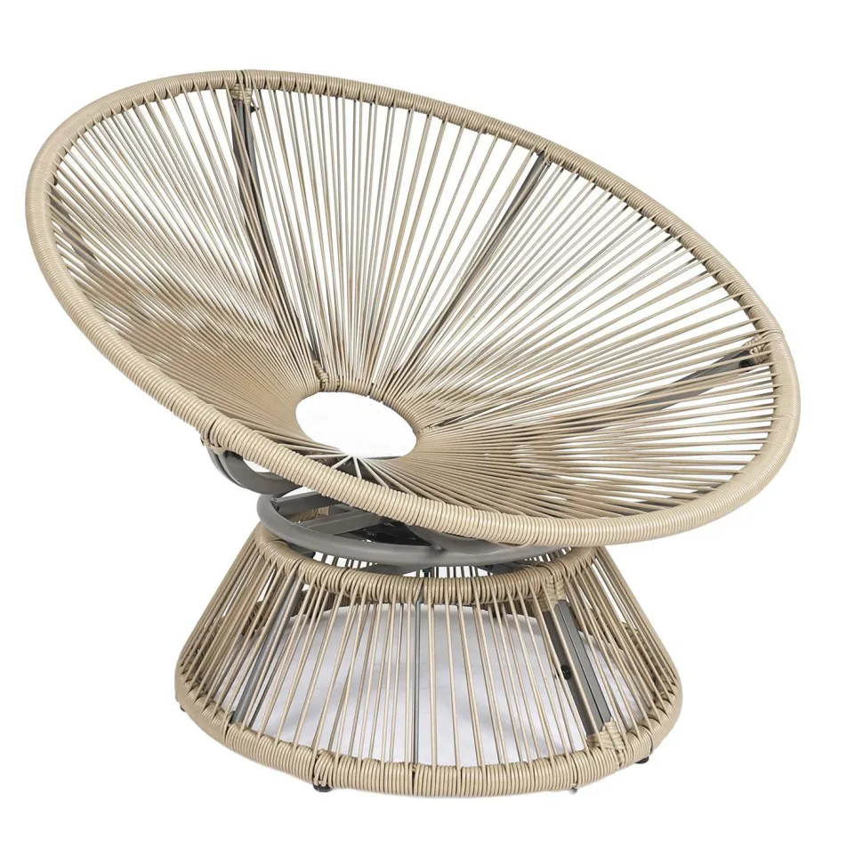 Fotel Nucan biały/naturalny obrotowy