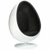 Fotel Ovalia Chair biało czarny nowoczesny
