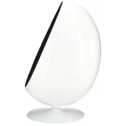 Fotel Ovalia Chair biało czarny nowoczesny