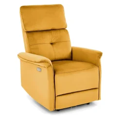 Fotel rozkładany Karlin Velvet musztardowy