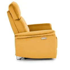 Fotel rozkładany Karlin Velvet musztardowy