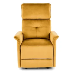 Fotel rozkładany Karlin Velvet musztardowy