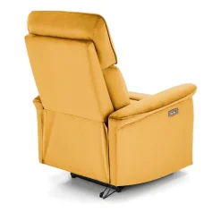 Fotel rozkładany Karlin Velvet musztardowy