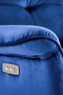 Fotel rozkładany Karlin Velvet granatowy