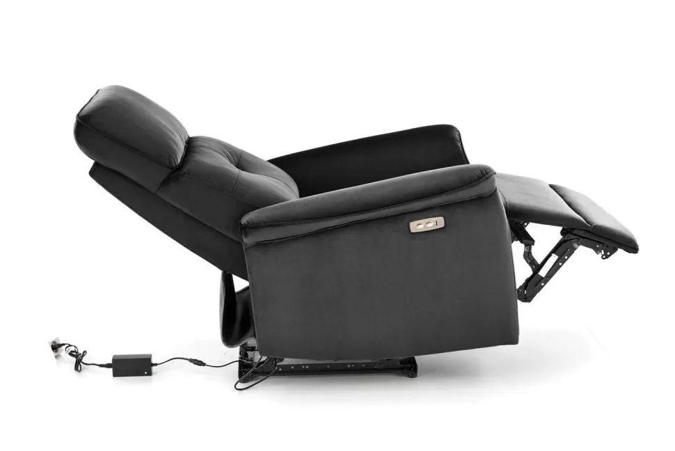 Fotel rozkładany Karlin Velvet czarny